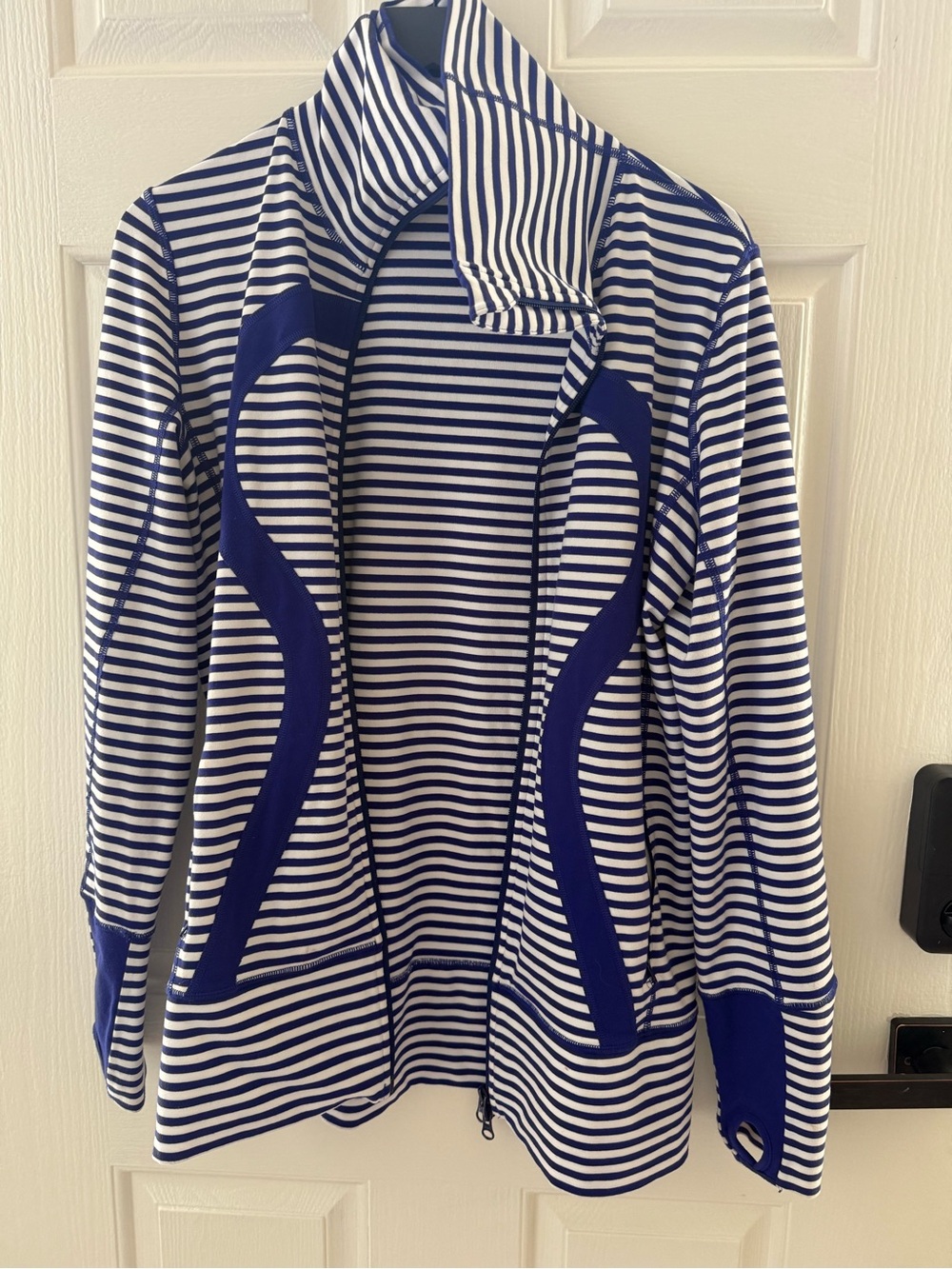 lululemon athletica purple & White Striped Bomber Jacket